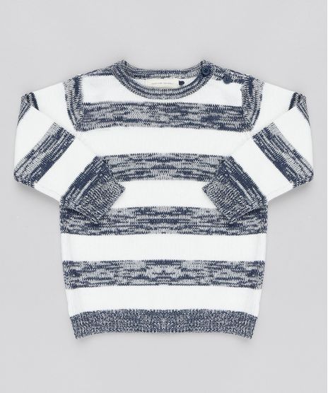 Sueter-Infantil-em-Trico-Listrado-Gola-Redonda--Branco-9359169-Branco_1