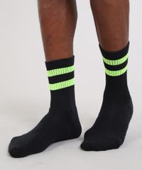 Meia-Masculina-Com-Listras-Cano-Longo-Preta-9590342-Preto_2