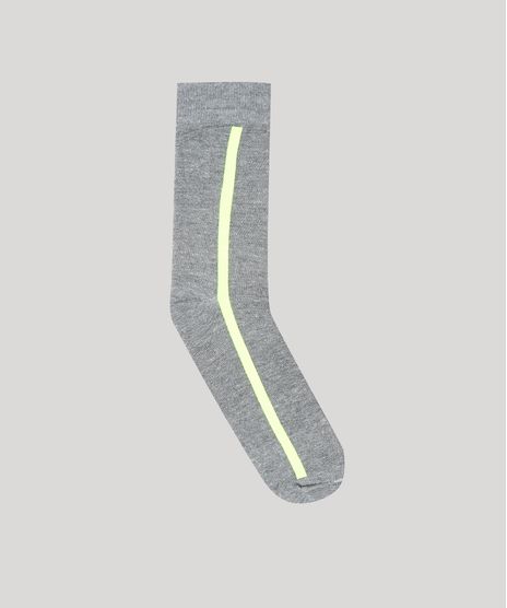 Meia-Masculina-Com-Listra-Neon-Cano-Longo-Cinza-Mescla-Media-9590343-Cinza_Mescla_Media_1