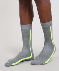 Meia-Masculina-Com-Listra-Neon-Cano-Longo-Cinza-Mescla-Media-9590343-Cinza_Mescla_Media_2