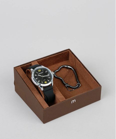 Kit-de-Relogio-Analogico-Mondaine-Masculino---Pulseira---99349G0MVNI3KC-Preto-9600510-Preto_1