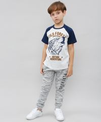 Camiseta-Raglan-Infantil-Lobo--Wild-Forest--Manga-Curta-Gola-Careca-Cinza-Mescla-Claro-9527099-Cinza_Mescla_Claro_3