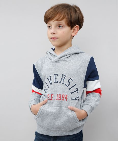 Blusao-Infantil--University--com-Recortes-e-Capuz-em-Moletom--Cinza-Mescla-9376814-Cinza_Mescla_1