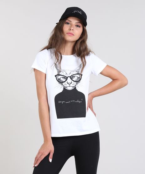 camisa de gatos feminina