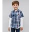 Camisa-Infantil-Estampada-Xadrez-com-Bolso-Manga-Curta-Azul-9387515-Azul_1