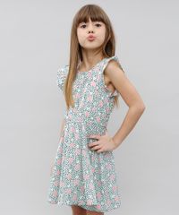 Vestido-Infantil-Estampado-Floral-Manga-Curta-Verde-9372891-Verde_1