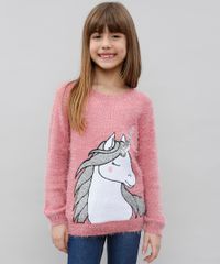 Sueter-Infantil-Unicornio-em-Trico-Felpudo-Rosa-Escuro-9434399-Rosa_Escuro_1