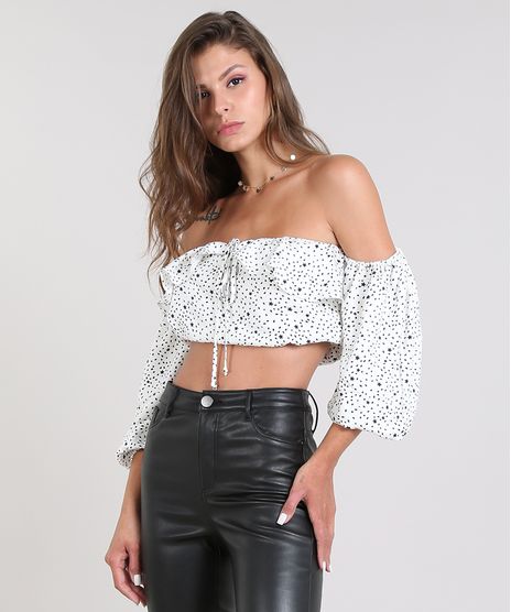 Blusa-Feminina-Cropped-Estampada-em-Poa-Ombro-a-Ombro-Manga-7-8-Off-White-9440635-Off_White_1