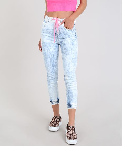 Calca-Jeans-Feminina-Sawary-Jogger-com-Cordao-Neon-Azul-Medio-9581042-Azul_Medio_1