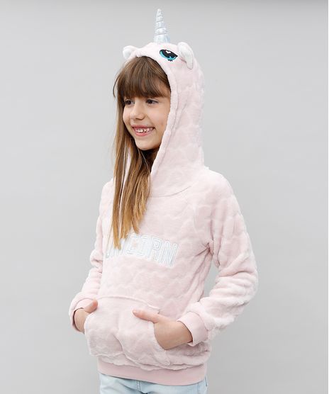 Blusao-Infantil-Unicornio-em-Pelucia-Texturizado-Rosa-Claro-9433649-Rosa_Claro_1
