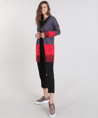 Cardigan-Feminina-Longa-em-Trico-Com-Listras-Cinza-Mescla-9349828-Cinza_Mescla_3