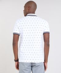 Polo-Masculina-Estampada-Mini-Print-em-Piquet-Manga-Curta-Branca-9529657-Branco_2