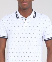 Polo-Masculina-Estampada-Mini-Print-em-Piquet-Manga-Curta-Branca-9529657-Branco_4