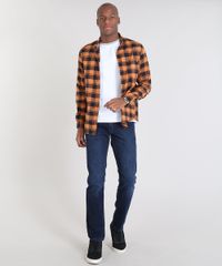 Camisa-Masculina-Comfort-Estampada-Xadrez-em-Flanela-Manga-Longa-Caramelo-9530839-Caramelo_3