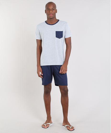 Pijama-Masculino-Listrado-Manga-Curta-Cinza-Mescla-9556237-Cinza_Mescla_1