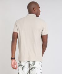 Polo-Masculina-em-Piquet-Manga-Curta-Kaki-9477947-Kaki_2