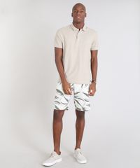 Polo-Masculina-em-Piquet-Manga-Curta-Kaki-9477947-Kaki_3