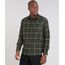 Camisa-Masculina-Comfort-Estampada-Xadrez-em-Flanela-Manga-Longa-Verde-Militar-9440152-Verde_Militar_1