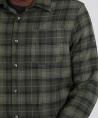 Camisa-Masculina-Comfort-Estampada-Xadrez-em-Flanela-Manga-Longa-Verde-Militar-9440152-Verde_Militar_4