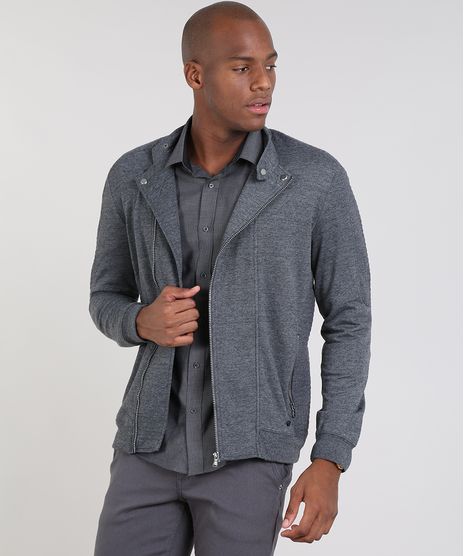 Jaqueta-Masculina-Biker-Slim-Fit-em-Moletom-Cinza-Mescla-Escuro-9347562-Cinza_Mescla_Escuro_1