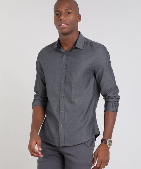 Camisa-Masculina-Slim-Manga-Longa-Chumbo-9467897-Chumbo_1 Camisa-Masculina-Slim-Manga-Longa-Chumbo-9467897-Chumbo_1