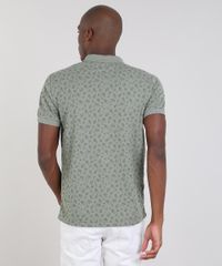 Polo-Masculina-Estampada-Floral-em-Piquet-Manga-Curta-Verde-9529651-Verde_2