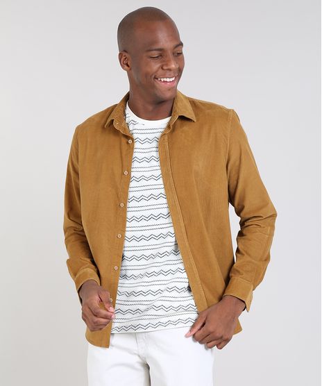 Camisa-Masculina-Comfort-em-Veludo-Cotele-Manga-Longa-Mostarda-9436444-Mostarda_1