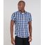 Camisa-Masculina-Slim-Estampada-Xadrez-Manga-Curta-Azul-Marinho-9436453-Azul_Marinho_1