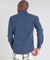 Camisa-Masculina-Comfort-com-Bolsos-Azul-Escuro-9466516-Azul_Escuro_2