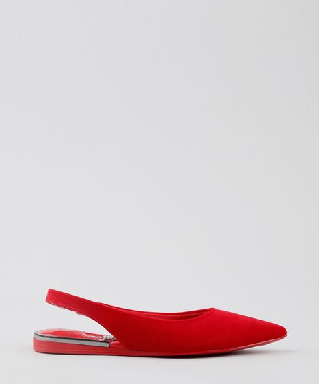 sapatilha bico fino vermelha