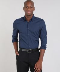 Camisa-Masculina-Comfort-Estampada-Mini-Print-Manga-Longa-Azul-Marinho-9430714-Azul_Marinho_1