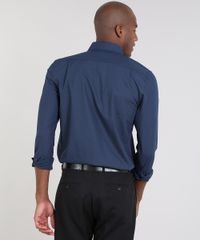 Camisa-Masculina-Comfort-Estampada-Mini-Print-Manga-Longa-Azul-Marinho-9430714-Azul_Marinho_2
