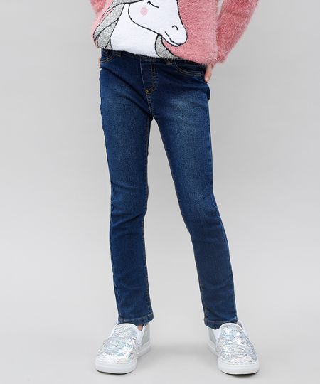 Calça Jegging Infantil Azul Escuro Menor preço em Calça Jegging Infantil Azul Escuro