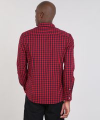Camisa-Masculina-Comfort-Estampada-Xadrez-Manga-Longa-Vermelha-9436410-Vermelho_2