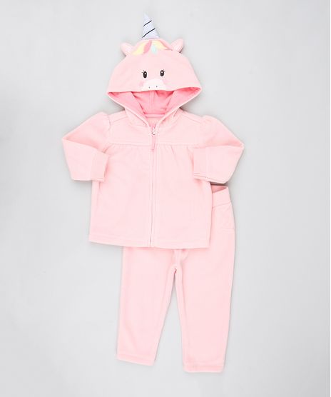 Conjunto-Infantil-Unicornio-de-Jaqueta-com-Capuz---Calca-em-Fleece-Rosa-Claro-9444010-Rosa_Claro_1