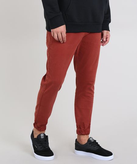 Calca-de-Sarja-Masculina-Jogger-Skinny-com-Bolsos-Cobre-9583768-Cobre_1