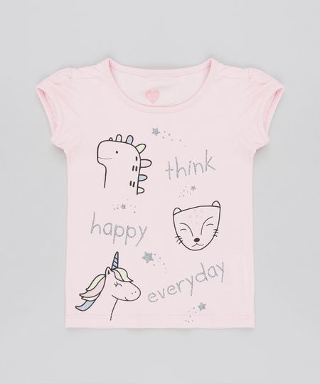 Blusa-Infantil-Bichinhos-com-Glitter-Manga-Curta-Decote-Redondo-Rosa-Claro-9556293-Rosa_Claro_1