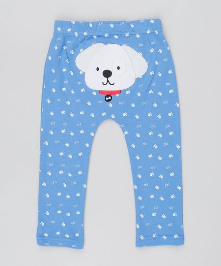 Calca-Infantil-Cachorro-Estampado-com-Ossinhos-Azul-9445924-Azul_1
