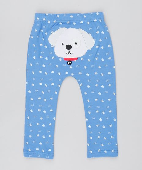 Calca-Infantil-Cachorro-Estampado-com-Ossinhos-Azul-9445924-Azul_1
