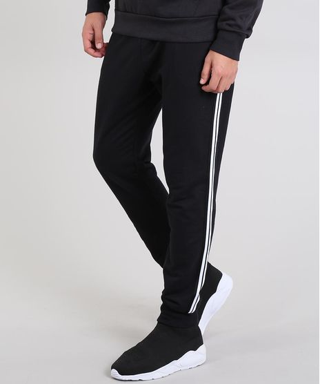 Calca-Masculina-em-Moletom-com-Faixa-Lateral-Preta-9573338-Preto_1
