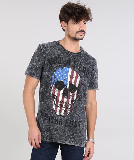 Camiseta-Masculina-com-Estampada-de-Caveira-Manga-Curta-Decote-Careca-Preta-9525226-Preto_1