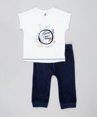 Conjunto-Infantil-de-Camiseta-com-Bichos-Manga-Curta-Branca---Calca-em-Veludo-Cotele-Azul-Marinho-9205096-Azul_Marinho_1