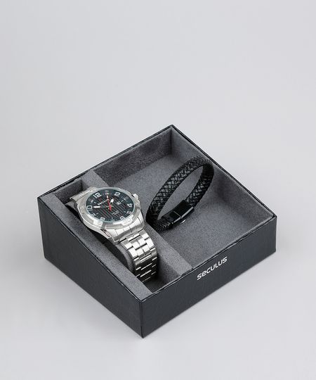 Kit-de-Relogio-Analogico-Seculus-Masculino---Pulseira---23624G0SVNA1K-Prateado-9579394-Prateado_1