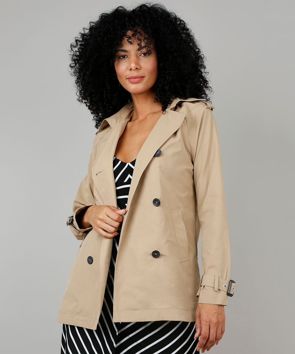 trench coat feminino com capuz