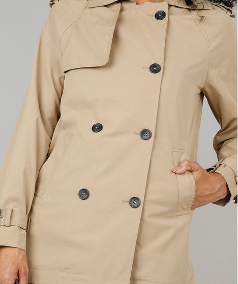 trench coat feminino com capuz