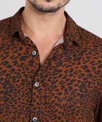 Camisa-Masculina-Estampada-Animal-Print-Manga-Curta-Caramelo-9542848-Caramelo_4
