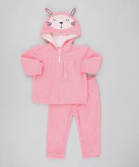 Conjunto-Infantil-Coelho-de-Jaqueta-com-Capuz---Calca-em-Fleece-Rosa-9444008-Rosa_1