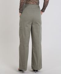 Calca-Feminina-Mindset-Pantalona-Cargo-em-Sarja-Verde-Militar-9606532-Verde_Militar_2