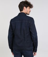 Jaqueta-Jeans-Masculina-Trucker-com-Bolsos-Azul-Escuro-9532784-Azul_Escuro_2
