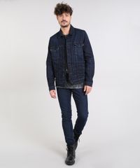 Jaqueta-Jeans-Masculina-Trucker-com-Bolsos-Azul-Escuro-9532784-Azul_Escuro_3
